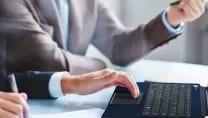 A man using a laptop