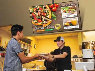 Gourmet pizza promo on digital signage-Audio Visual-Product
