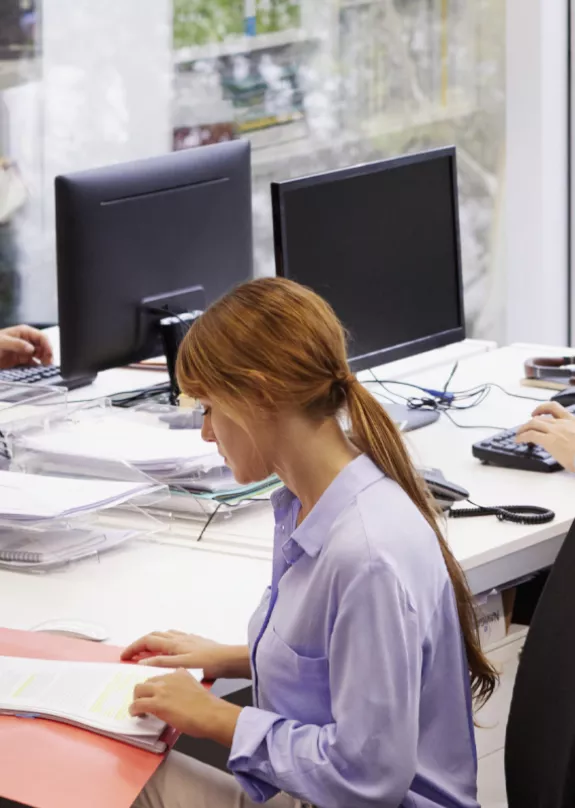 People working at desks